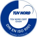 Prüfzeichen des TÜV Nord für die Zertifizierung nach der DIN EN ISO 9001